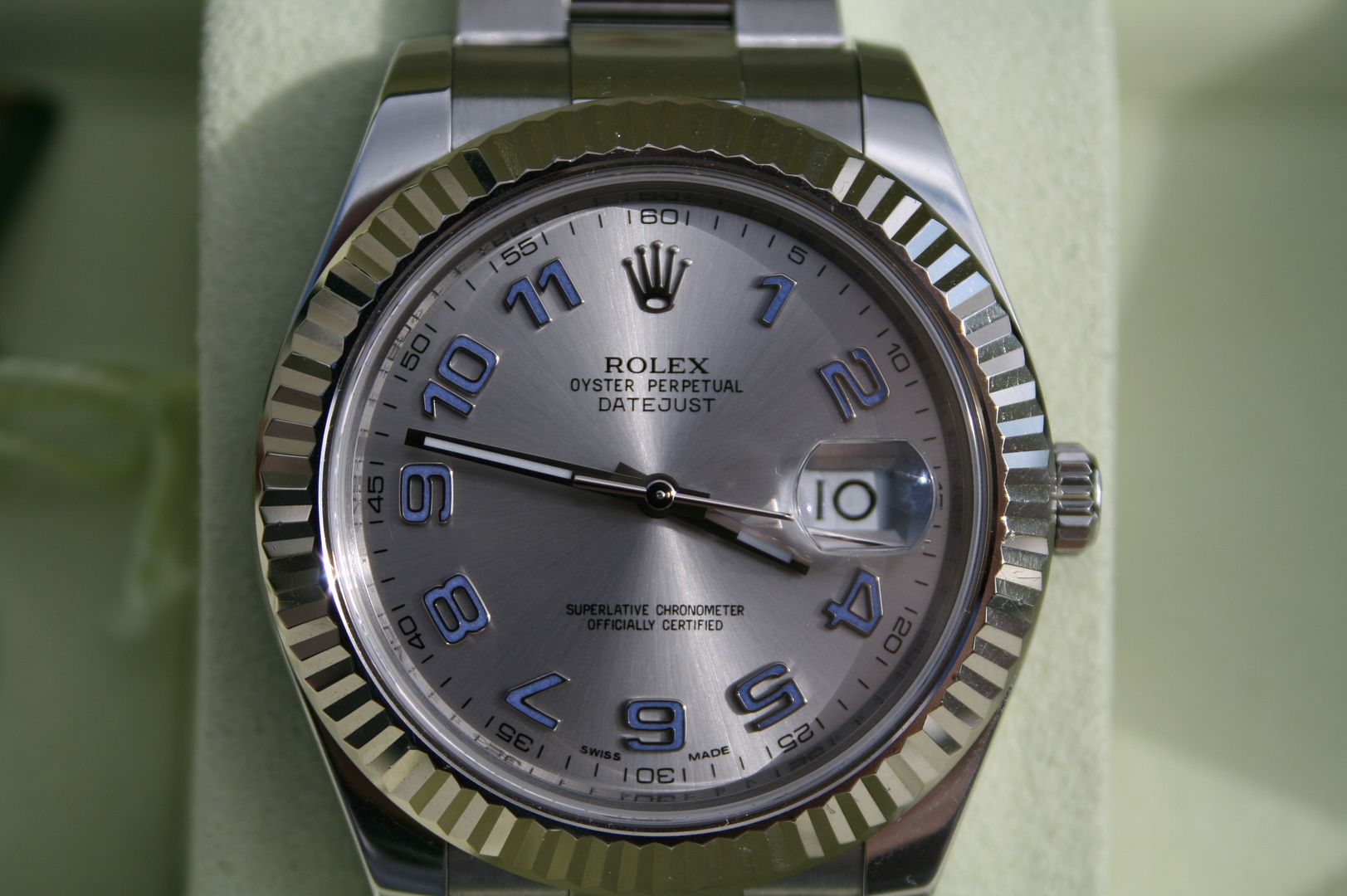 rolex datejust with arabic numbers